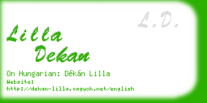 lilla dekan business card