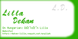 lilla dekan business card